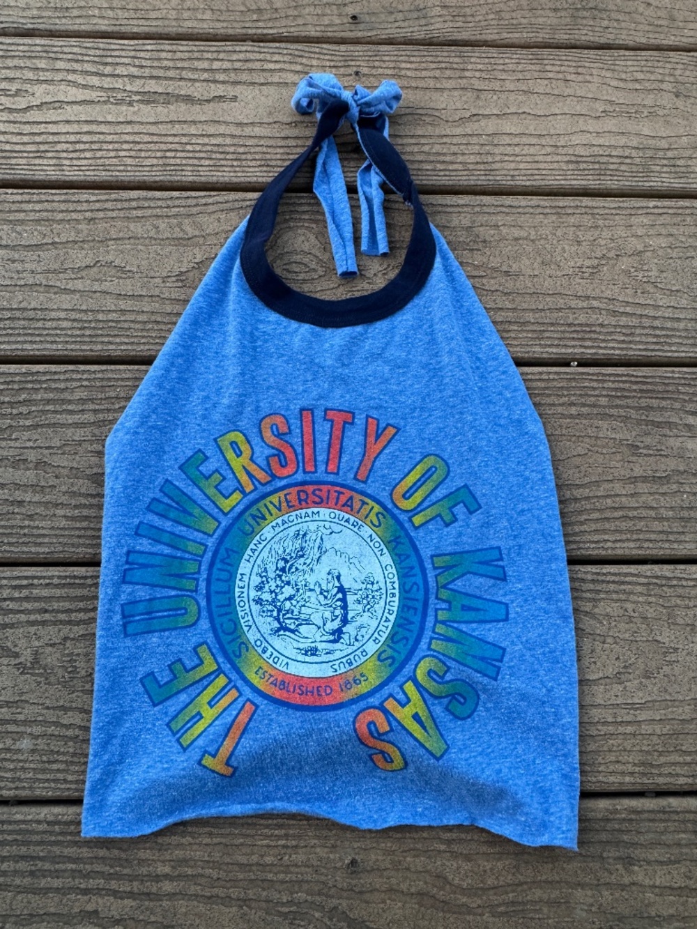 Kansas Jayhawks vintage reworked halter top one size